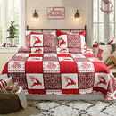 Kebury Quilt Set Full/Queen Size Christmas Rustic Quilt Set B0B4G43CCL - Red - Brand New