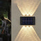 LED SOLAR WALL LAMP SOLAR WALL LIGHT OUTDOOR FENCE LIGHTS UP (WARM WHITE) 2PCS - Like New