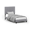 FURINNO LAVAL BUTTON TUFTED UPHOLSTERED PLATFORM BED FRAME TWIN - Scratch & Dent