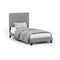 FURINNO LAVAL BUTTON TUFTED UPHOLSTERED PLATFORM BED FRAME TWIN GLACIER GRAY - Like New
