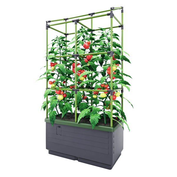 BioGreen Raised Garden Bed with Trellis CITY JUNGLE | 8.98 Gal | JGL-T - Grey - Like New
