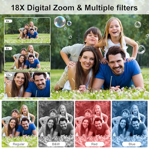 Digital Camera, 4K 64MP Dual Screens Camera, 18X Zoom, Point and Shoot - Like New