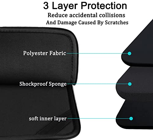 BOOEUDI LAPTOP CASE SLEEVE 15.6 INCH DURABLE SHOCKPROOF PROTECTIVE - BLACK - Like New