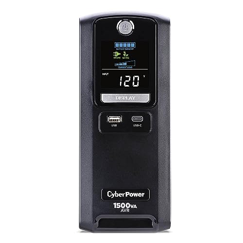 CYBERPOWER BATTERY BACKUP SURGE PROTECTOR VOLTS 1500 VOLTS - BLACK - Like New