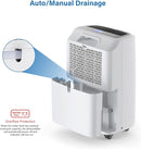 Yaufey 2500 Sq. Ft Home Dehumidifier Low Noise and 24 Hr Timer PD161D - White - Like New
