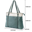 BAG WIZARD WOMEN'S WORK BAG LAPTOP COMPARTMENT ZIPPER POCKET TEACHER TOTE GREEN - Like New