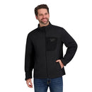 REEBOK MEN'S MOCK NECK ZIP-UP TEXTURED FLEECE SHELL JACKET M - CHARCOAL - Brand New