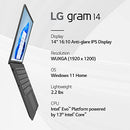 LG gram 14Z90R-K.ARW5U1 14” Lightweight Laptop, Intel 13th Gen Core i5, White - Like New