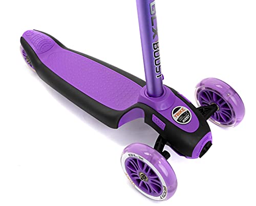 YBIKE GLX BOOST SCOOTER, ADJUSTABLE STEERING, HANDLEBAR HEIGHT - PURPLE - Like New