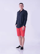 BARN SWALLOW MENS CHINO SHORTS – FLAT LIGHTWEIGHT FRONT SHORTS SMALL - POINSETTA - Brand New