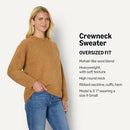 AMAZON ESSENTIALS WOMEN'S OVERSIZED MOHAIR CREWNECK SWEATER CAMEL HEATHER S - Like New