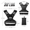 YES4ALL WEIGHTED VEST REFLECTIVE STRIP 20-32LBS E141 - BLACK - Like New