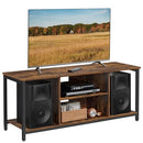 VASAGLE TV Stand for TV up to 60" TV Cabinet Open Shelves Rustic Brown/Black - Brand New