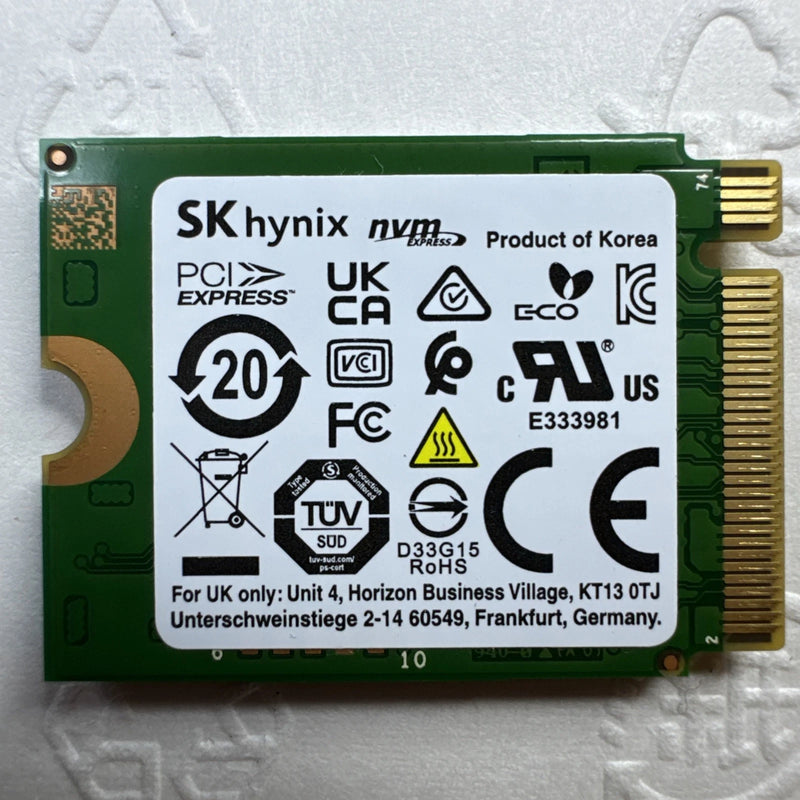SK HYNIX BC711 256GB NVME SSD M.2 PCIE GEN3X4 - GREEN - Like New