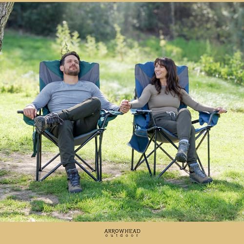 ARROWHEAD OUTDOOR XXL FOLDING PADDED CAMPING CHAIR KKS0331U - BLUE - Like New