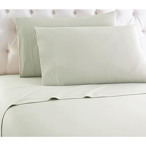 SHAVEL HOME PRODUCTS MICRO FLANNEL SOLID SHEET SET KING - MORNING MIST - Like New