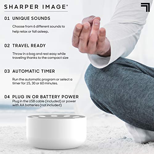 Sharper Image Sound Soother REVO Sleep Aid White Noise Nature Sounds - White - Like New