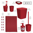 CLARA CLARK COMPLETE HOLIDAY BATHROOM SET WITH SHOWER CADDY SET - RED - Like New