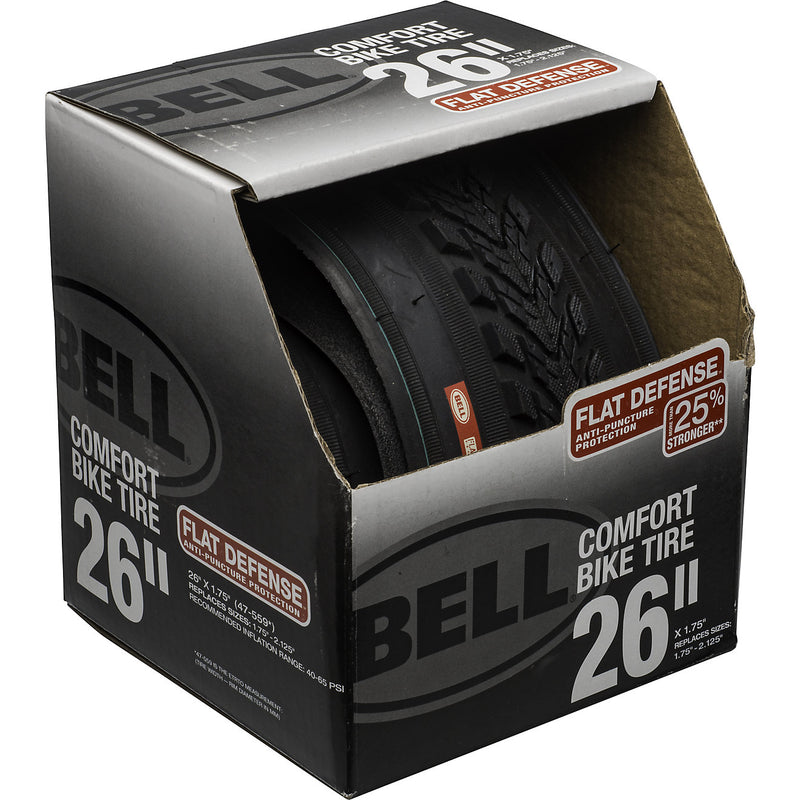 BELL COMFORT 26 IN FLAT DEFENSE TIRE 26" X 1.75 - 2.25 - BLACK - Like New