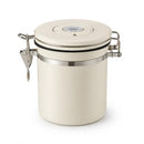 MEGAWISE VC0003 COFFEE CANISTER, AIRTIGHT STAINLESS STEEL, 1.5L - CREAM WHITE - Brand New