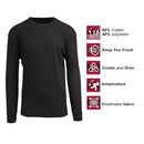 BLUE ICE GALAXY BY HARVIC MEN'S LONG SLEEVE THERMAL SHIRT MEN'S BLACK SIZE S - Brand New