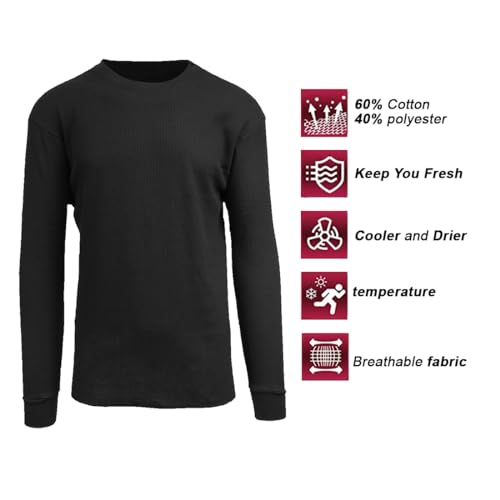 BLUE ICE GALAXY BY HARVIC MEN'S LONG SLEEVE THERMAL SHIRT MEN'S BLACK SIZE S - Brand New