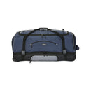 TRAVELERS CLUB 36" 2-SECTION DROP-BOTTOM ROLLING DUFFEL. - NAVY/BLACK - Like New