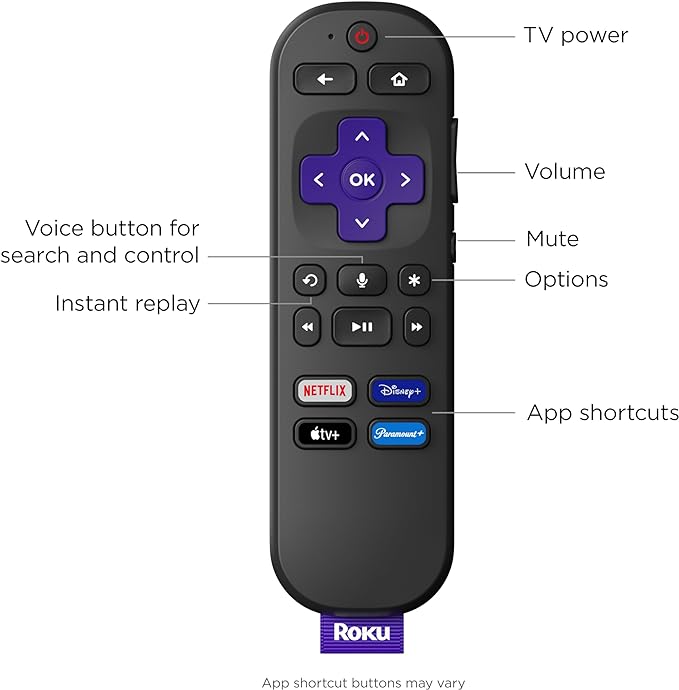 Roku Streaming Stick 3810X Portable 4K/HDR/Dolby Vision Streaming Device Like New