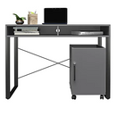 Brenton Studio Bexler 42 W Desk with Mobile Cart 5702757 - Gray/Black Like New