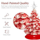 Best Choice Products 15in Ceramic Christmas Tree, 2 Star Toppers - Peppermint - Brand New