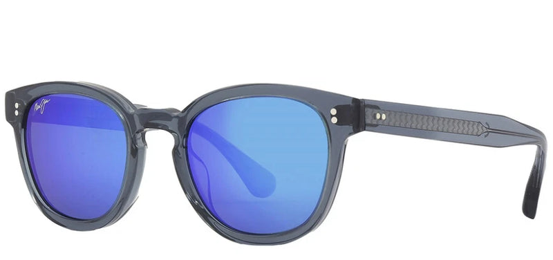 MAUI JIM CHEETAH 5 MJ 842-27G GRAY TRANSLUCENT FRAME BLUE HAWALL POLARIZED 52MM - Like New
