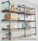 Industrial Wall Mounted Pipe Shelf/Shelving/Bookshelf/Bookcase Brackets - Brand New