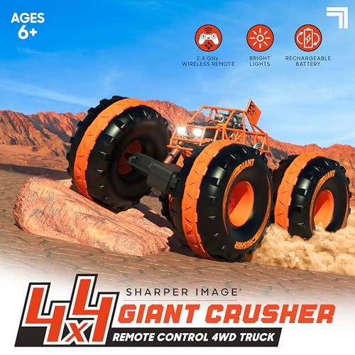 Sharper Image 4x4 Giant Crusher Remote Control 4WD Truck - Orange/Black - Brand New