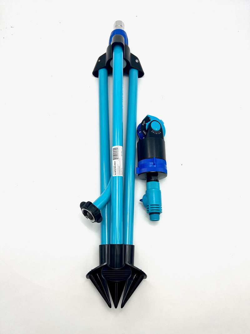 Aqua Joe HD Sprinkler Mister W/Metal Tripod Base 6 Patterns AJ-6PSTB-MAX - BLUE Like New