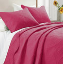 Quilts Queen Size Bedspread Coverlet Floral Quilt Set - Hot Pink, 90"x96" - Brand New