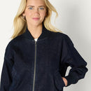 AMAZON ESSENTIALS WOMEN'S RELAXED-FIT DENIM BOMBER JACKET - RINSE DENIM - XS - Like New