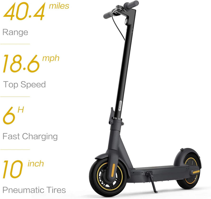 Segway - G30P Max Electric Kick Scooter Foldable Electric Scooter - Black Like New