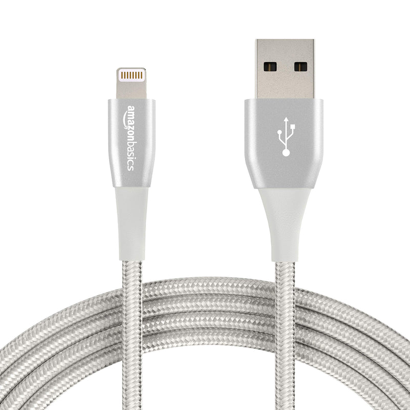 Amazon Basic Braided USB-A to Apple Connector 10 Foot 12 Pack Silver Like New
