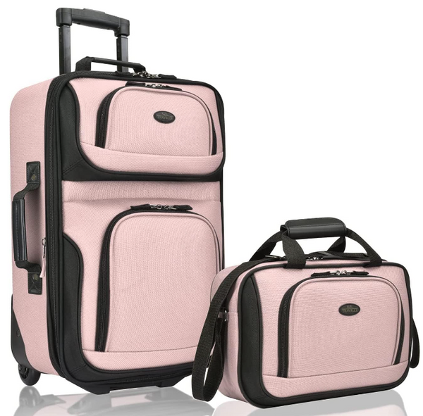 U.S. Traveler Rio Rugge Fabric Expandable Luggage Set One Size PINK US5600P Like New