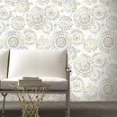 RoomMates Orange and Blue Boho Medallion Peel and Stick Wallpaper - B076CWJ928 - Brand New