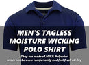 Galaxy by Harvic Men's Tagless Moisture Wicking Polo Shirt Navy 3XL Like New