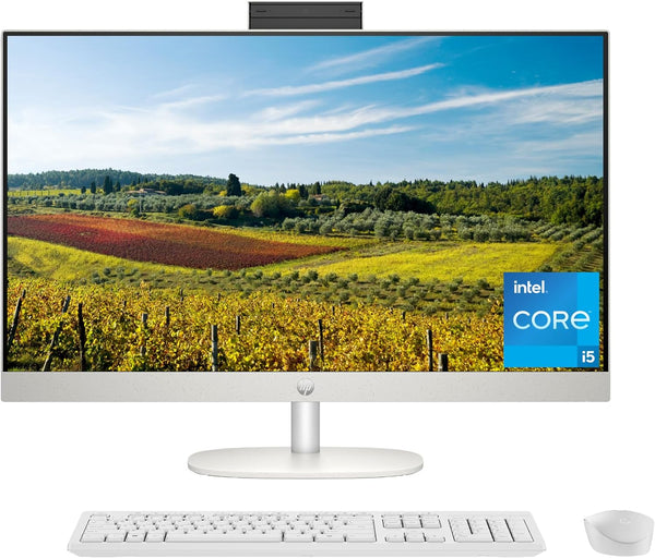 HP AIO Desktop PC, 27" FHD i5-1335U 16GB 512GB SSD, 27-cr0070 (2023) - White - Like New