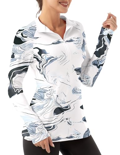 WOMEN'S POLO SHIRTS LONG SLEEVE UPF 50+ SUN PROTECTION - SIZE: 2XL - INK FLOWERS - Brand New