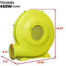 0.6 Hp Outdoor Inflatable Blower Fan for Bounce Houses 450 watt Blower Pump - Like New