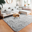 RUGTUDER 5x7 Area Rugs Plush Shag Rug Living Room Soft Fuzzy Rugs - Light Grey - Like New
