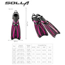 TUSA SF-0114 Solla Scuba Diving Fins with Bungee Strap, Large/X-Large - Black - Like New