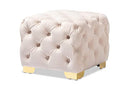 Baxton Studio Avara Glam Luxe Light Beige Velvet Ottoman B07PGX96CY-NEW - Brand New