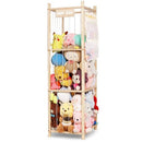 TOPHDY STUFFED ANIMAL STORAGE ORGANIZER, LARGE WOODEN ZOO TOY HOLDER - NATURAL - Like New
