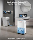 DRAVONIC 1500 SQ.FT DEHUMIDIFIER FOR BASEMENT 21 PINTS COMPRESSOR QUIET WHITE - Like New