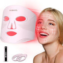 NVBOTY LED FACE MASK LIGHT THERAPY 4 MODES PORTABLE RED LIGHT THERAPY PINK - Like New